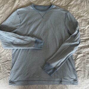 J. Crew Factory Men's Blue Striped Long Sleeve Shirt